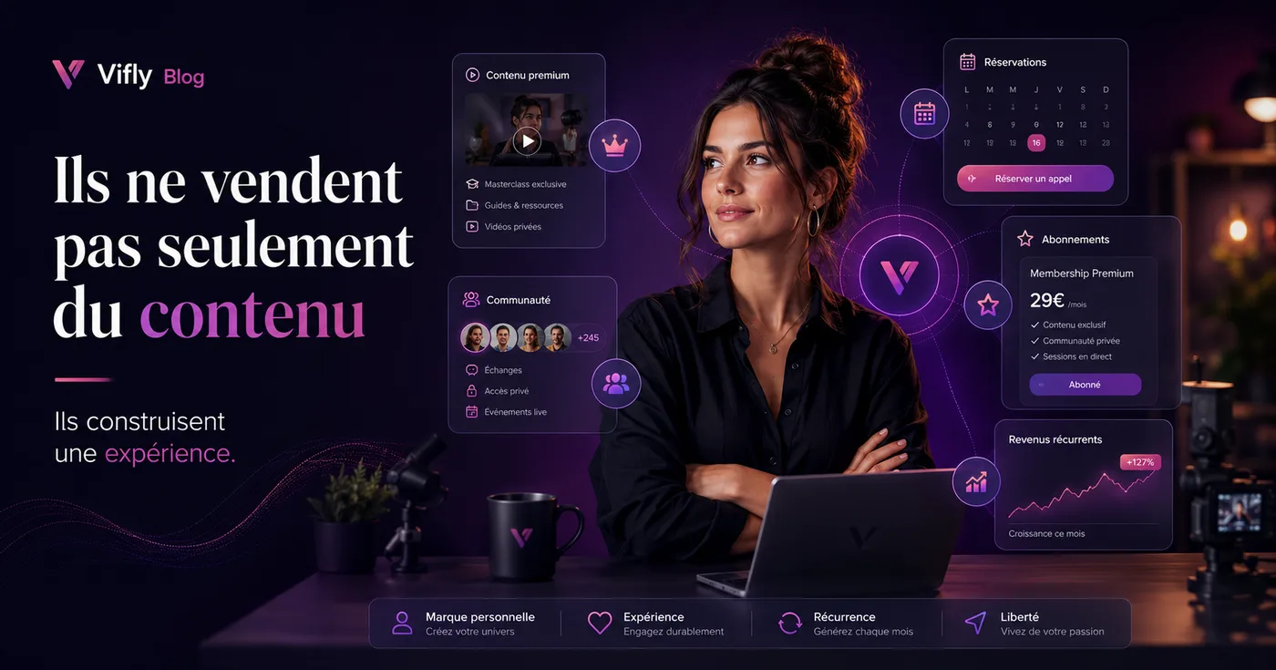 Créateur en ligne développant son activité digitale avec contenu premium, communauté et monétisation