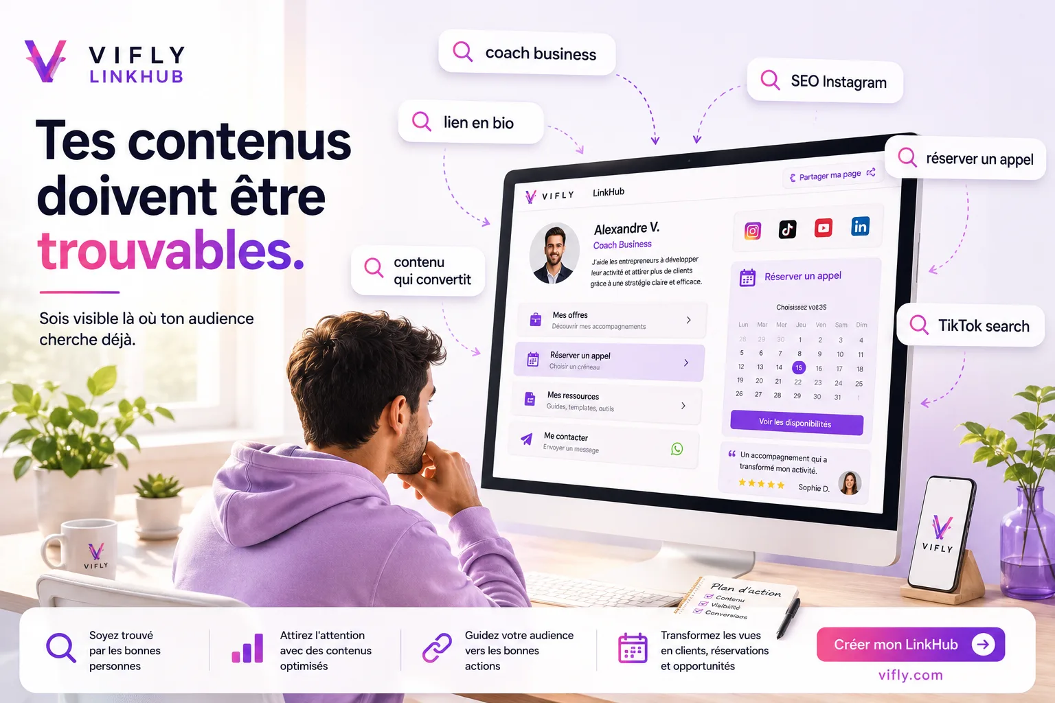 Créateur analysant le référencement de ses contenus