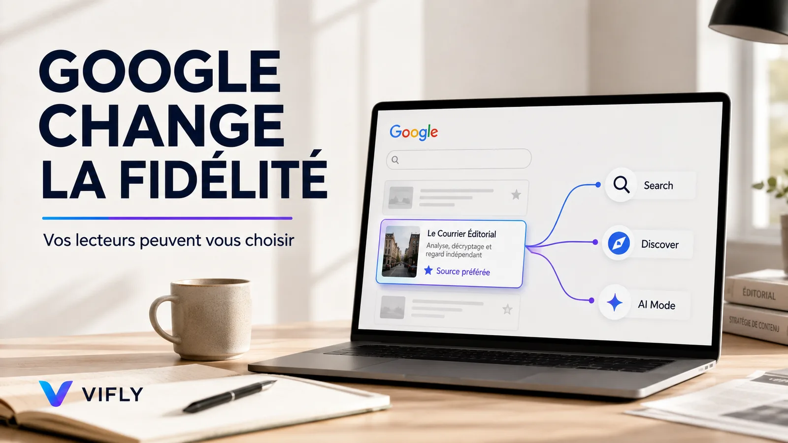 Google Preferred Sources permettant à un lecteur de choisir son site favori