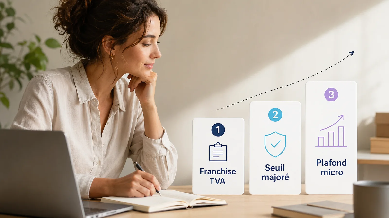 Infographie présentant les seuils de chiffre d'affaires de la micro-entreprise en France