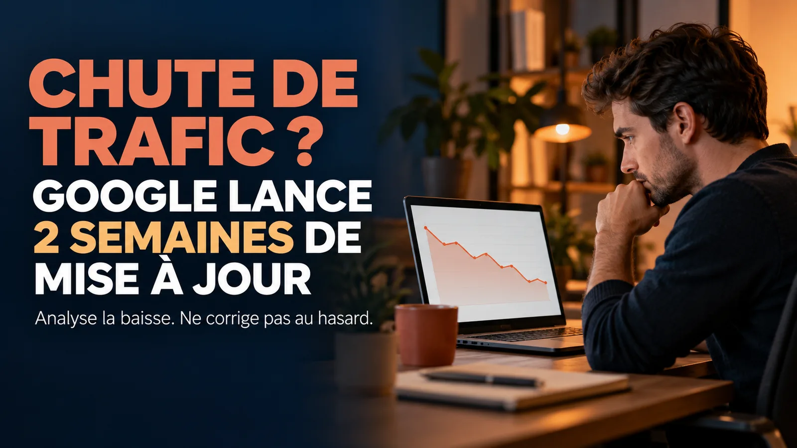 Créateur analysant une baisse de trafic Google dans Search Console pendant la Spam Update de septembre 2026