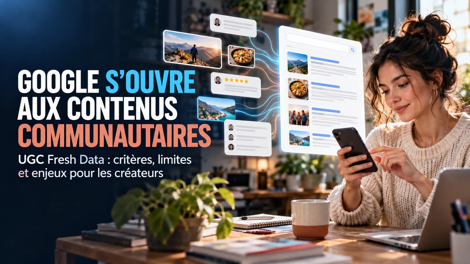 Équipe éditoriale examinant des contenus communautaires publics, attribués et reliés à des pages stables pour Google Search