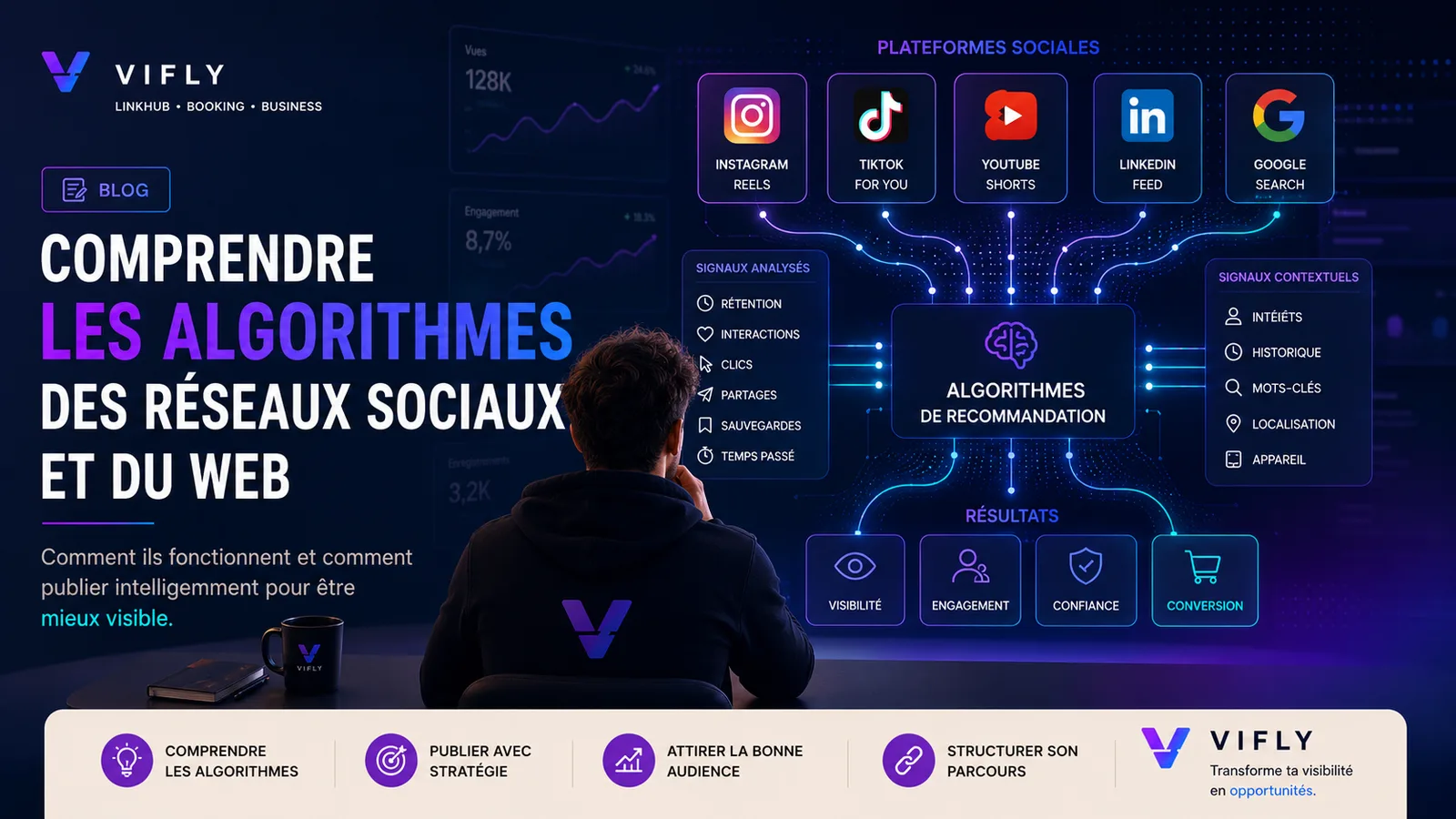 Créateur analysant les algorithmes des réseaux sociaux et du web pour comprendre comment publier plus intelligemment et gagner en visibilité.