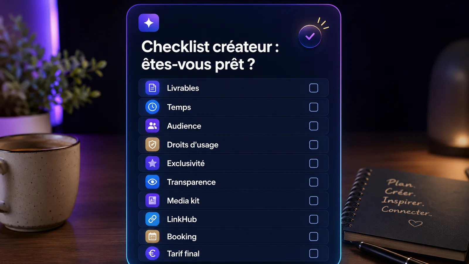 Checklist pour savoir combien facturer une collaboration créateur avant de répondre à une marque.