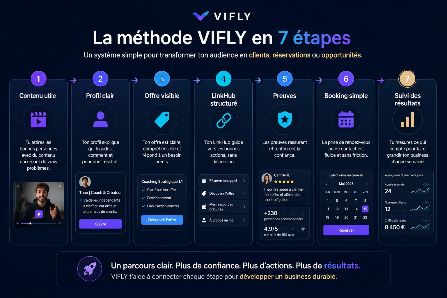 Méthode VIFLY en 7 étapes pour réussir son business en ligne en 2026.