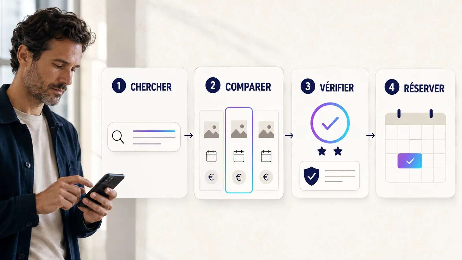 Parcours Google AI Mode entre recherche, comparaison d’offres, vérification et réservation