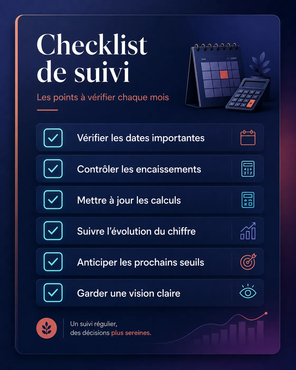 Checklist pour suivre les seuils de chiffre d